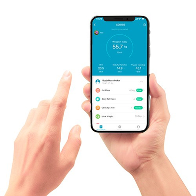 Peshorja inteligjente Adler AD 8186 Smart, 18 parametra, Bluetooth, e zezë