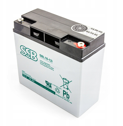 Bateri AGM SSB SBL 18-12I, 12V, 18Ah, gri
