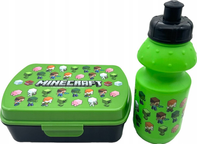Shishe sportive Educa Borras Minecraft, për kalamaj, plastike, e gjelbër