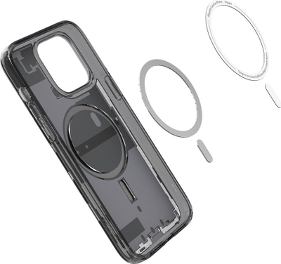 Mbulesë telefoni Spigen Ultra Hybrid MagFit Zero One për iPhone 14 Pro Max, transparente, gri e errët