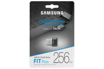 USB Samsung Fit Plus 256GB, USB 3.1 Gen1, e zezë