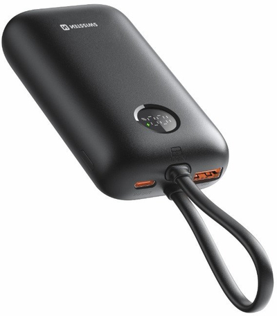 Power bank Swissten Voltbox, 10000 mAh, 35W, me kabllo USB C dhe Lightning, i zi