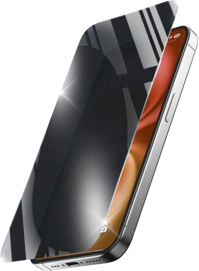 Заштитно стакло Cellularline Xtreme Glass Privacy, за iPhone 16, калено стакло, висока транспарентност