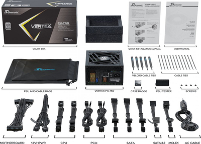 Burim energjie SeaSonic VERTEX PX-750 VERTEX PX-750 ATX 3.0 PCIe 5.0 ATX 3.0, 750W