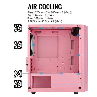 Kasë Aerocool Trinity Mini-Tower V3 - E Rozë