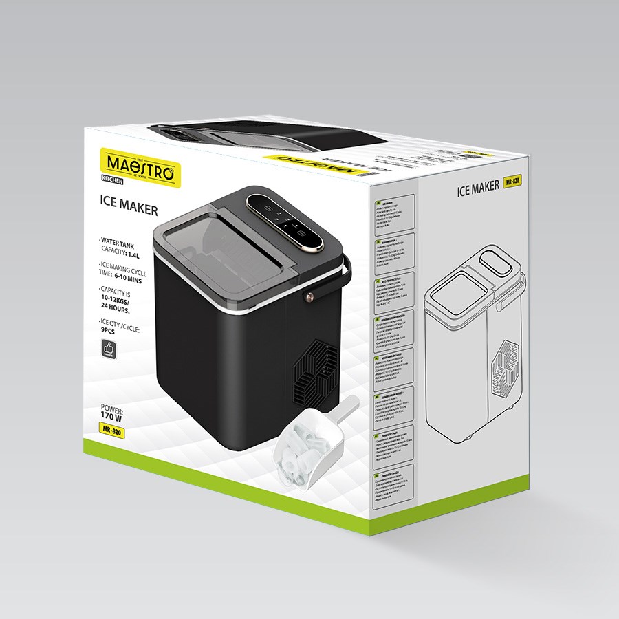 Prodhues akulli Maestro MR-820, 10-12 kg në ditë, 170W, i zi 6