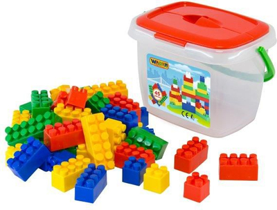 Set i lodrave Wader Builder Blocks in Bucket 41845, 3+ vjeç, 45 pjesë