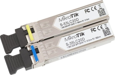 Modul SFP Mikrotik S-3553LC20D, palë transceiver 1.25G, 20km, konektor LC