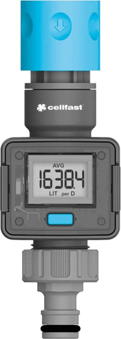Matës rrjedhje uji Cellfast Flow Meter Counter Ideal 52-098, ekran LCD, IPX6