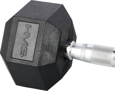 Hantellë HMS HEX PRO, 14 kg, çelik i vesh me gomë, e zezë