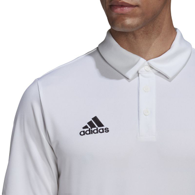 Bluzë polo Adidas Entrada 22, Aeroready, për burra, e bardhë
