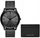 Set dhuratë për meshkuj Michael Kors Runway, orë 44mm çelik inox quartz, portofol lëkurë, i zi