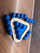 Puzzle druri Epideixis Logical Pyramid, lojë logjike 3D, bazë trekëndore, blu
