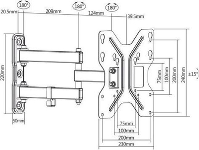 Mbajtëse për TV Maclean MC-648, 23'' - 42''