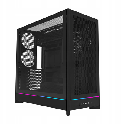 Куќиште компјутер Montech HS01, Mid Tower, ARGB, црно