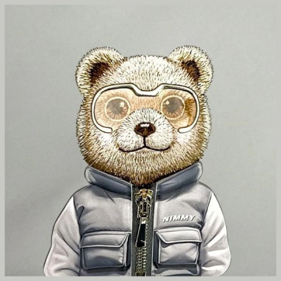 Çantë shpine Nimmy Cool & Cute 2.0 Bear, crossbody, me rrip zbukurim portokalli, gri