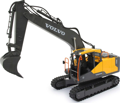 Lodër eskavator Jamara Volvo EC160E me telekomandë 2.4GHz, shkallë 1:16, i verdhë
