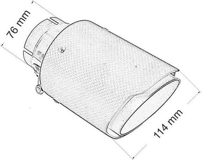 Grykë marmite MTuning 114mm, hyrje 76mm, karboni