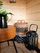 Fener dekorativ Atmosphera Interior Designer Black Woven Willow Rattan, 35cm, me gotë qelqi mrena, i zi