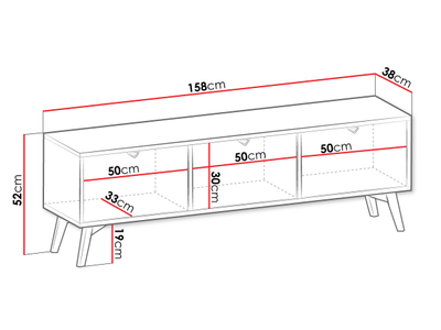 Komodë për TV Mireno RTV158 (158 x 52 x 38)