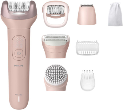 Depilator Philips Series 9000 BRE719/00, për lagësht dhe thatë, pa kabllo, rozë