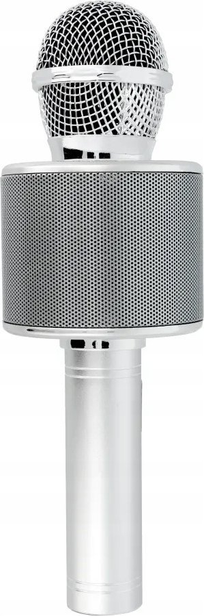 Mikrofon karaoke pa tela CR58 me altoparlant, me bluetooth, ngjyrë argjend