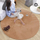 Округол килим Round Carpet Rabbit Silky Fur 90, 90cm, полиестер, топла беж
