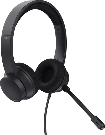 Kufje Trust HS-260, me mikrofon, USB Type A, të zeza