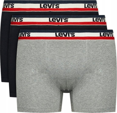Bokserë për burra Levi's 37149-0544, set me 3 palë, pambuk, gri edhe të zinj
