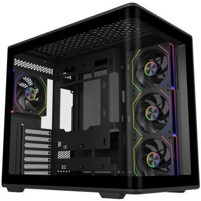 Kуќиште за компјутер Cooler Master Elite 600, MIDI Tower, закалено стакло, црно
