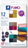 Set plasteline për modelim STAEDTLER FIMO Effect Sparkle, 12 gjysmë blloqe, me shkëlqim, shumëngjyrësh