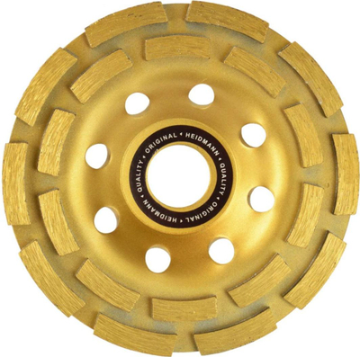Rrotë bluarëse diamanti Heidmann DOUBLE, 125mm, 22.23mm, e artë