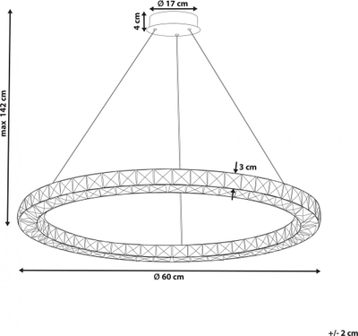 Lampë varëse Beliani MAGAT, LED, xham kristal, argjendi