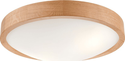 Plafonierë Netlighting Simple Flush, 2x E27, dru lisi, e bardhë