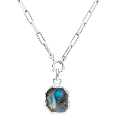 Qafore për femra Decadorn Labradorite, 51 cm, i argjendtë/kaltër
