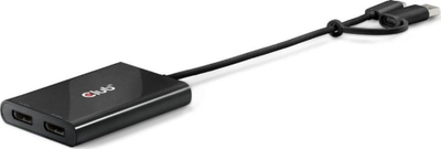 Adapter video Club 3D USB C A në 2x HDMI, 4K, i zi
