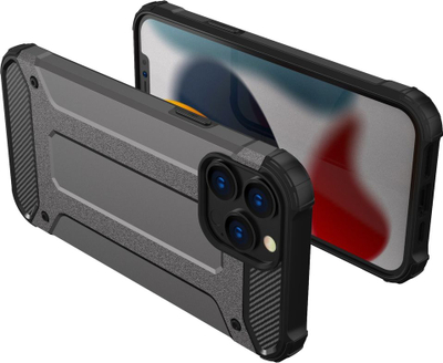 Kapak telefoni Hybrid Armor për iPhone 13 Pro Max, mbrojtje e fortë, TPU dhe polikarbonat, blu