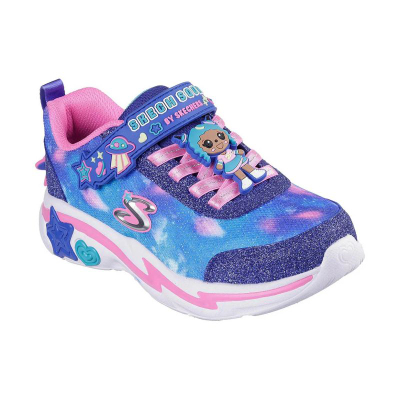 Atlete për goca Skechers Snuggle Sneaks Skech Squad, tekstile sintetike, që lahen në makinë, blu