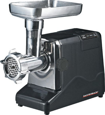 Електрична мелница за месо Gastroback 41402, 1000W, 3 дискови за мелење, црна и сребрена
