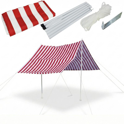 Tendë dielli ProGarden Canopy Tent, 297 x 170 cm, me shtylla, e kuqe me vija të bardha