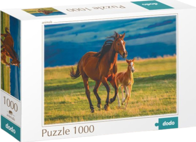Puzzle Dodo Teaching the Foal, 1000 copë, me kuaj, shumëngjyrësh