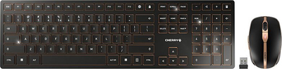 Set tastierë dhe mi Cherry DW 9000 Slim, wireless RF dhe Bluetooth, tastierë QWERTY US, i zi