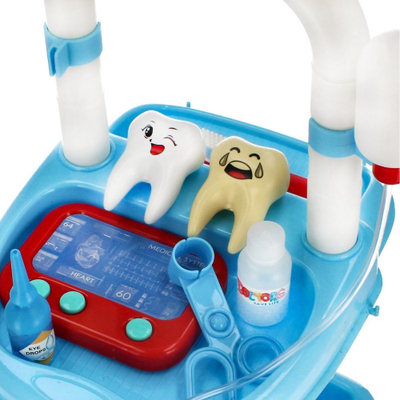 Lodër set dentisti MEGA CREATIVE 459494, 27 pjesë, karrocë, blu