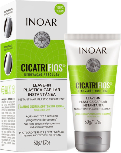 Trajtim leave in flokësh Inoar CicatriFios Absolute Renewal, mbrojtje termike, 50ml
