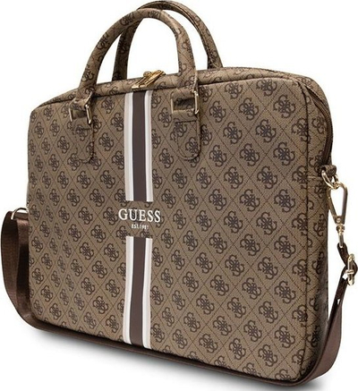 Çantë laptopi Guess 4G Printed Stripes GUCB15P4RPSW, 16", lëkurë eko, kafe