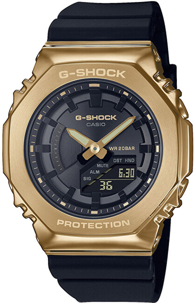 Orë për meshkuj Casio GM-S2100GB-1AER, e zezë/artë