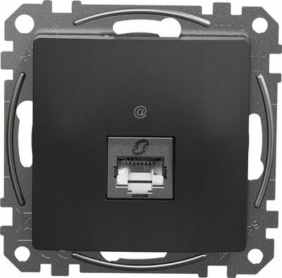 Prizë rrjeti Schneider Sedna Design Compact RJ45, 1 port, antracit e zezë