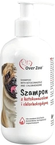 Ветеринарен шампон Over Zoo, со хлорхексидин, со кетоконазол, 250ml