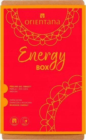 Set dhurate Orientana Energy Box, piling fytyre me papaja, varëse me erë dylli, portokall