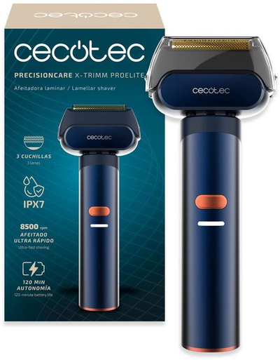 Brisk elektrik Cecotec PrecisionCare X Trimm ProElite, IPX7, 120 min bateri, blu e errët